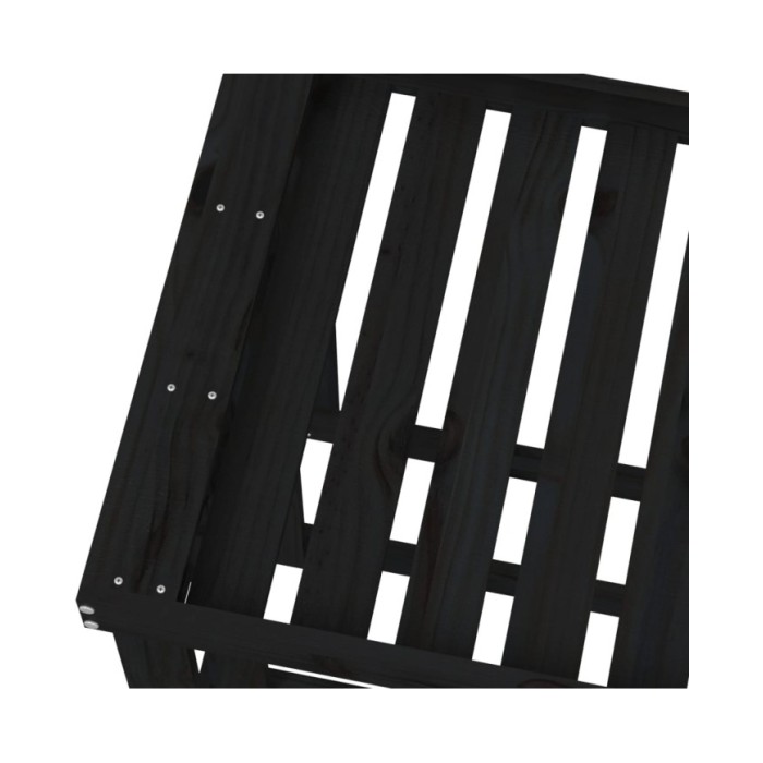 Porte-bûches d’extérieur Noir 108x52x74 cm Bois massif de pin