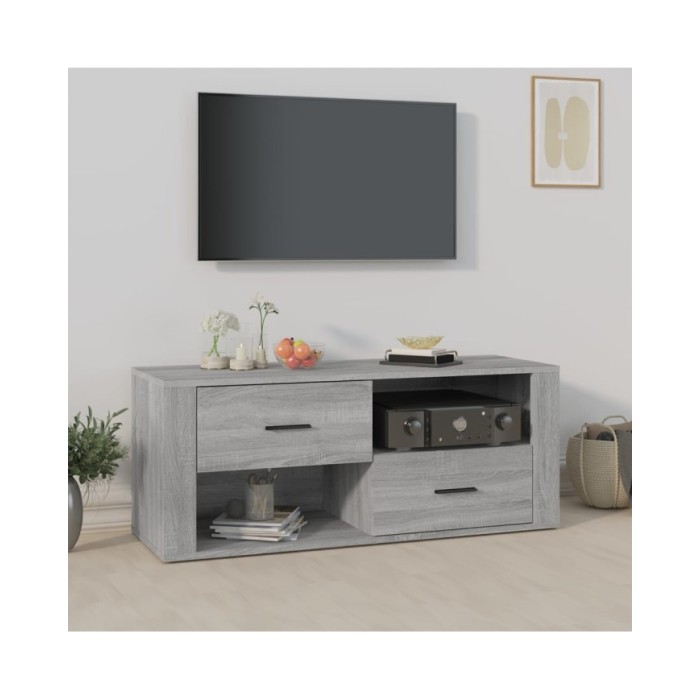 Meuble TV Sonoma gris 100x35x40 cm Bois d'ingénierie