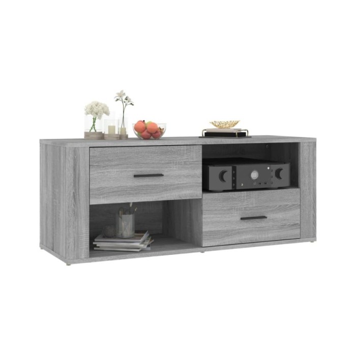 Meuble TV Sonoma gris 100x35x40 cm Bois d'ingénierie