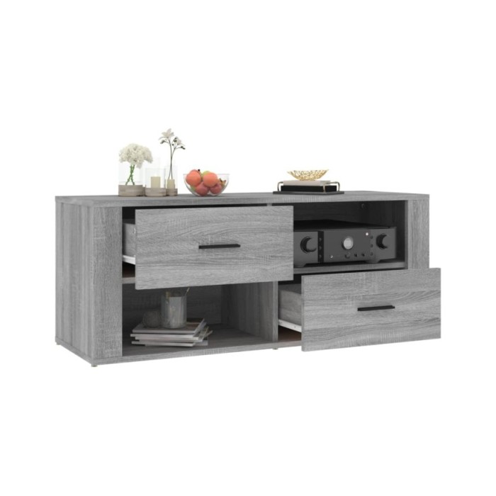 Meuble TV Sonoma gris 100x35x40 cm Bois d'ingénierie