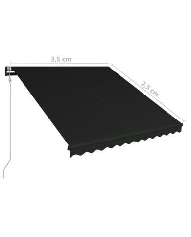 Auvent rétractable automatique 350x250 cm Anthracite