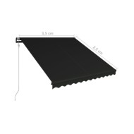 Auvent rétractable automatique 350x250 cm Anthracite