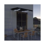 Auvent rétractable et capteur de vent LED 300x250 cm Anthracite