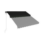 Auvent rétractable et capteur de vent LED 300x250 cm Anthracite