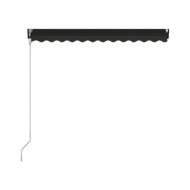 Auvent rétractable et capteur de vent LED 300x250 cm Anthracite