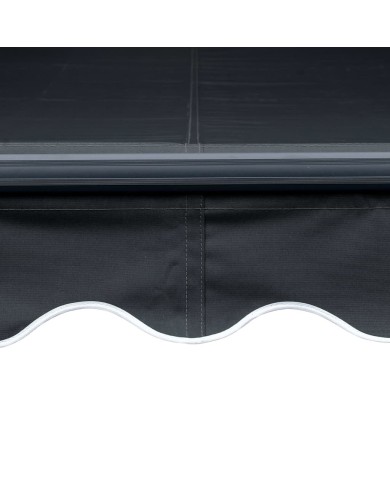 Auvent rétractable et capteur de vent LED 300x250 cm Anthracite