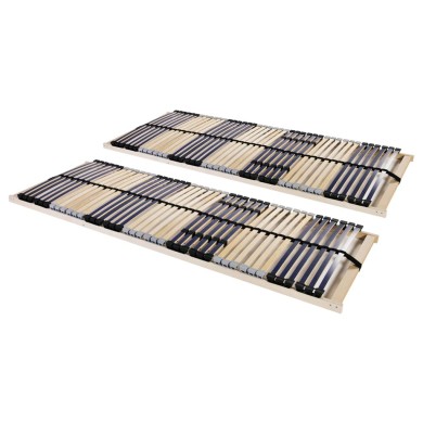Sommiers à lattes 2 pcs avec 42 lattes 7 zones 90x200 cm 