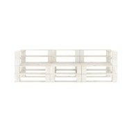 Canapé palette à 3 places de jardin Blanc Bois 