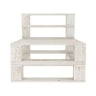 Canapé palette à 3 places de jardin Blanc Bois 