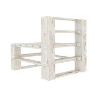 Canapé palette à 3 places de jardin Blanc Bois 