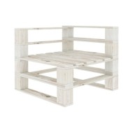 Canapé palette à 3 places de jardin Blanc Bois 