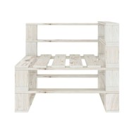 Canapé palette à 3 places de jardin Blanc Bois 
