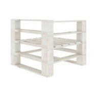Canapé palette à 3 places de jardin Blanc Bois 