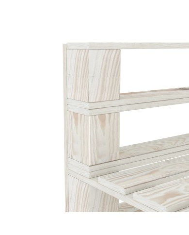 Canapé palette à 3 places de jardin Blanc Bois 
