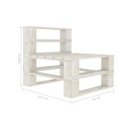 Canapé palette à 3 places de jardin Blanc Bois 