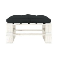 Repose-pied palette de jardin avec coussin anthracite Bois
