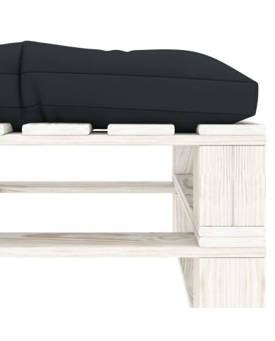 Repose-pied palette de jardin avec coussin anthracite Bois