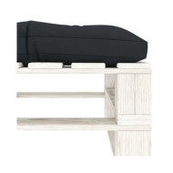 Repose-pied palette de jardin avec coussin anthracite Bois