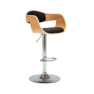 Chaises de bar 2 pcs Noir Bois courbé et similicuir