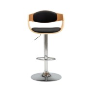 Chaises de bar 2 pcs Noir Bois courbé et similicuir