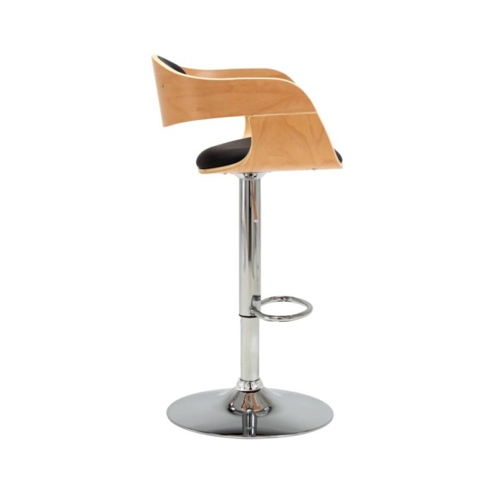 Chaises de bar 2 pcs Noir Bois courbé et similicuir