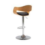 Chaises de bar 2 pcs Noir Bois courbé et similicuir