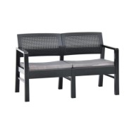 Salon de jardin 4 pcs avec coussins Plastique Anthracite
