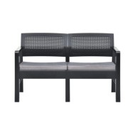Salon de jardin 4 pcs avec coussins Plastique Anthracite