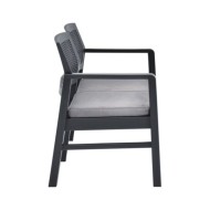 Salon de jardin 4 pcs avec coussins Plastique Anthracite