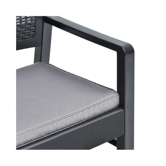 Salon de jardin 4 pcs avec coussins Plastique Anthracite