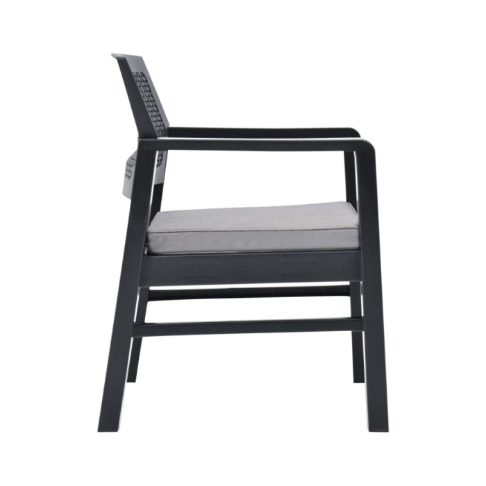 Salon de jardin 4 pcs avec coussins Plastique Anthracite