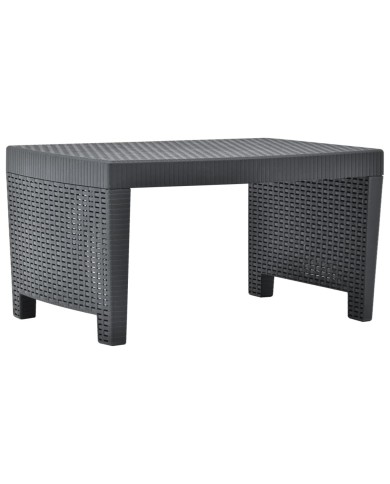 Salon de jardin 4 pcs avec coussins Plastique Anthracite
