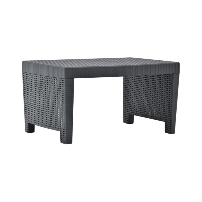 Salon de jardin 4 pcs avec coussins Plastique Anthracite