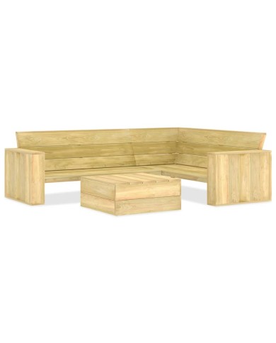 Salon de jardin 2 pcs Bois de pin imprégné
