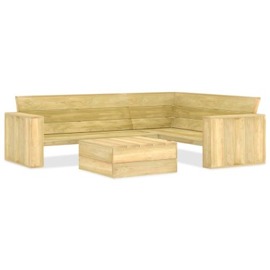 Salon de jardin 2 pcs Bois de pin imprégné