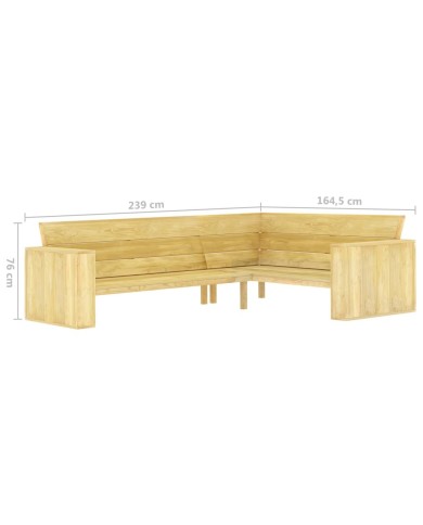 Salon de jardin 2 pcs Bois de pin imprégné