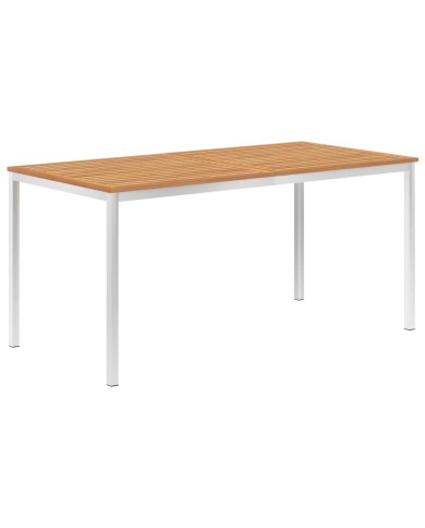Mobilier à dîner de jardin 5pcs Teck massif et acier inoxydable