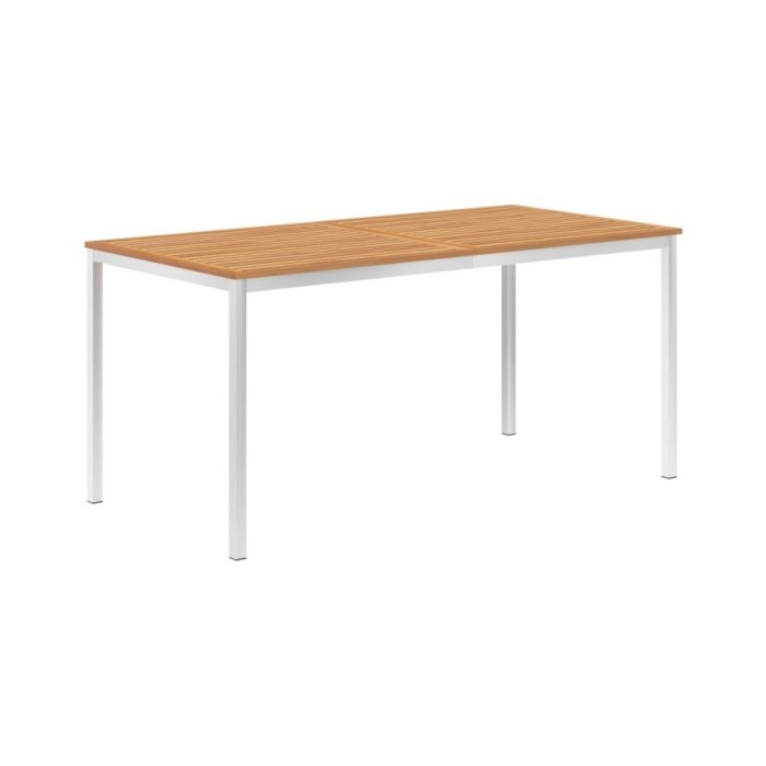 Mobilier à dîner de jardin 5pcs Teck massif et acier inoxydable