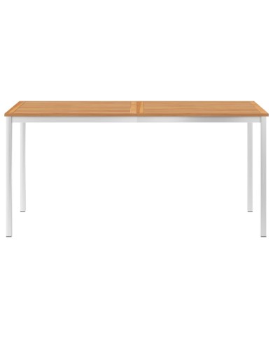 Mobilier à dîner de jardin 5pcs Teck massif et acier inoxydable