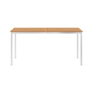 Mobilier à dîner de jardin 5pcs Teck massif et acier inoxydable