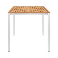 Mobilier à dîner de jardin 5pcs Teck massif et acier inoxydable