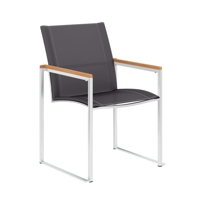 Mobilier à dîner de jardin 5pcs Teck massif et acier inoxydable