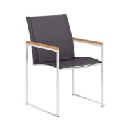 Mobilier à dîner de jardin 5pcs Teck massif et acier inoxydable