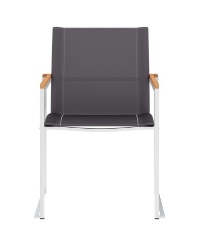 Mobilier à dîner de jardin 5pcs Teck massif et acier inoxydable