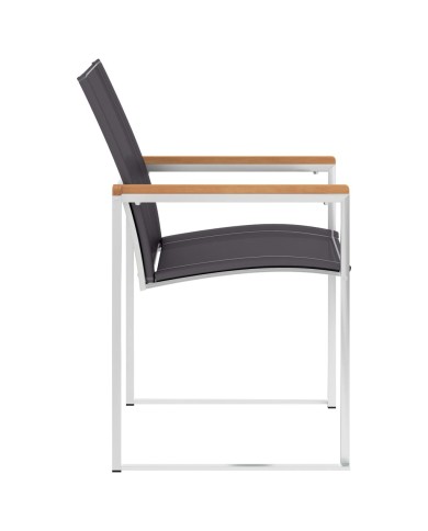 Mobilier à dîner de jardin 5pcs Teck massif et acier inoxydable