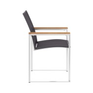 Mobilier à dîner de jardin 5pcs Teck massif et acier inoxydable