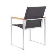 Mobilier à dîner de jardin 5pcs Teck massif et acier inoxydable