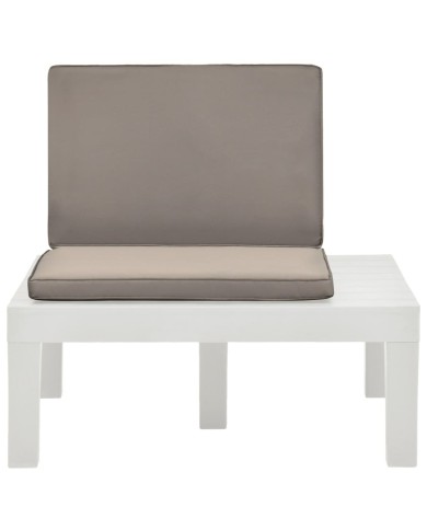 Chaises de salon de jardin et coussins 4 pcs Plastique Blanc