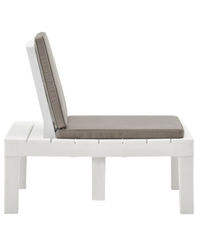 Chaises de salon de jardin et coussins 4 pcs Plastique Blanc