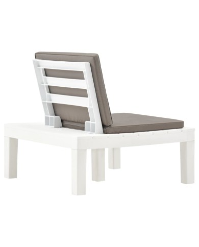 Chaises de salon de jardin et coussins 4 pcs Plastique Blanc